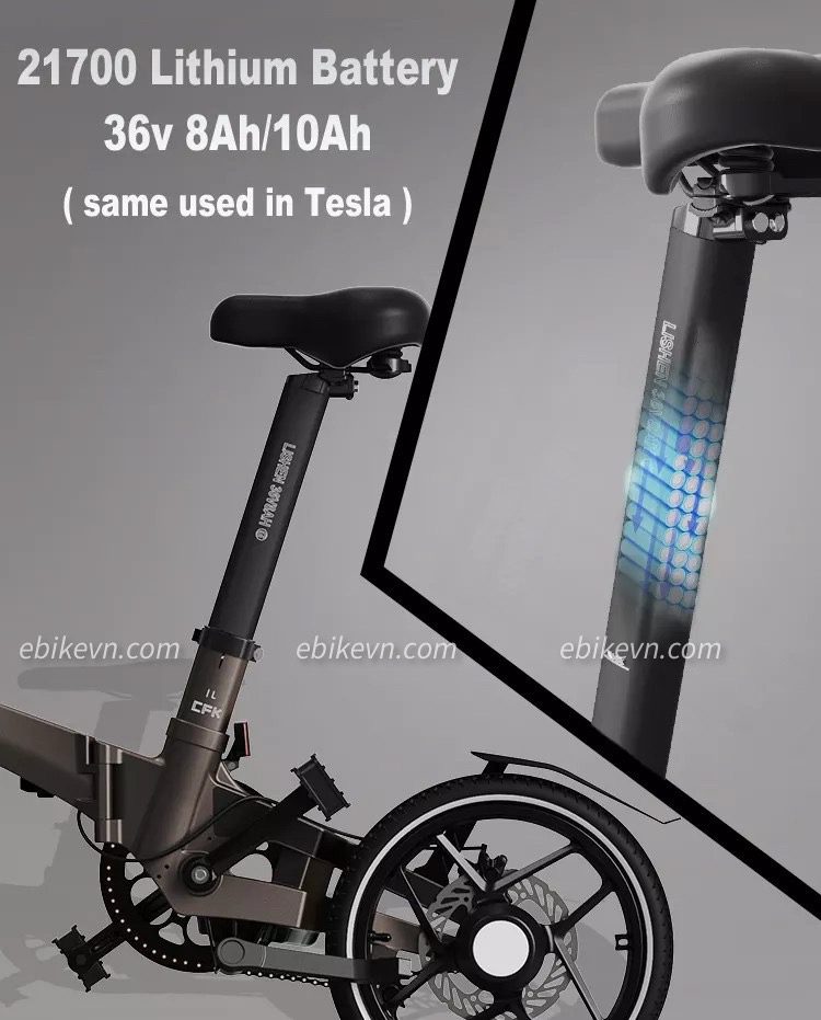 Xe đạp gấp trợ lực điện Jaunty CFK-4S - MẪU MỚI NHẤT 2023 (8)