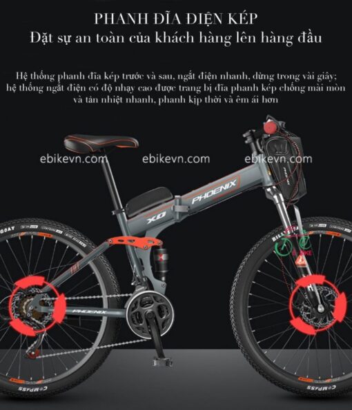 Xe Ä‘áº¡p thá»ƒ thao leo nÃºi trá»£ lá»±c Ä‘iá»‡n gáº¥p gá»n Phoenix 26inch pin rá»i