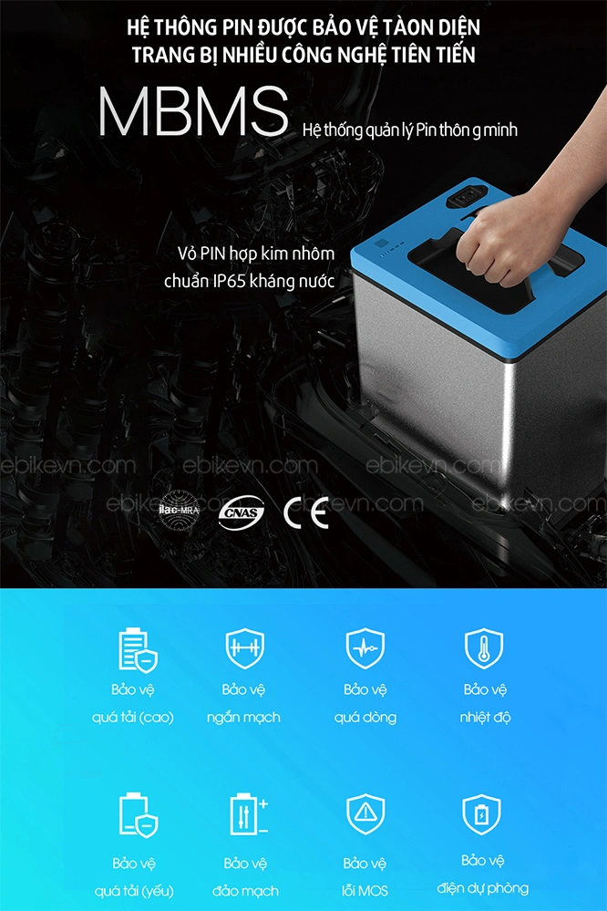 PIN 60V21Ah có thể tháo rời dễ dàng để sạc
