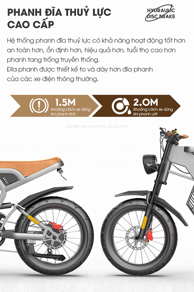 Hệ thống phanh đĩa thủy lực trước và sau