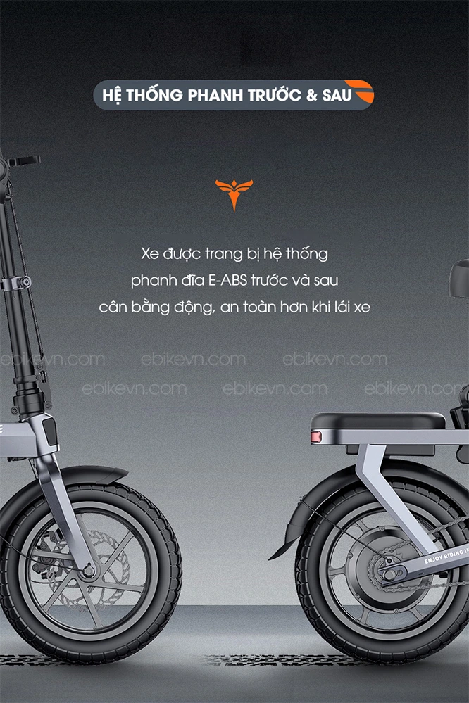 Trang bị phanh đĩa E-ABS trước và sau