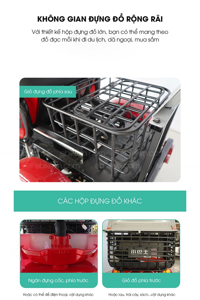 Không gian chứa đồ đa dạng, rộng rãi