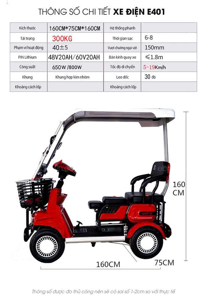Thông số kỹ thuật xe điện Lavrock E401