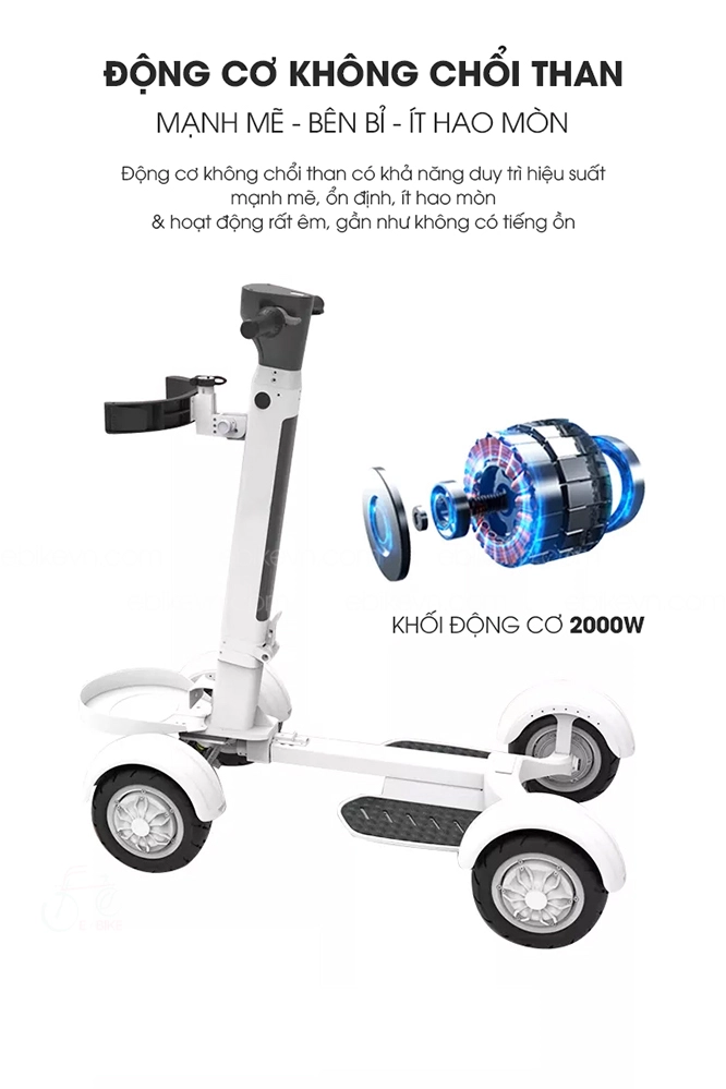 Trang bị khối động cơ không chổi than 2000W