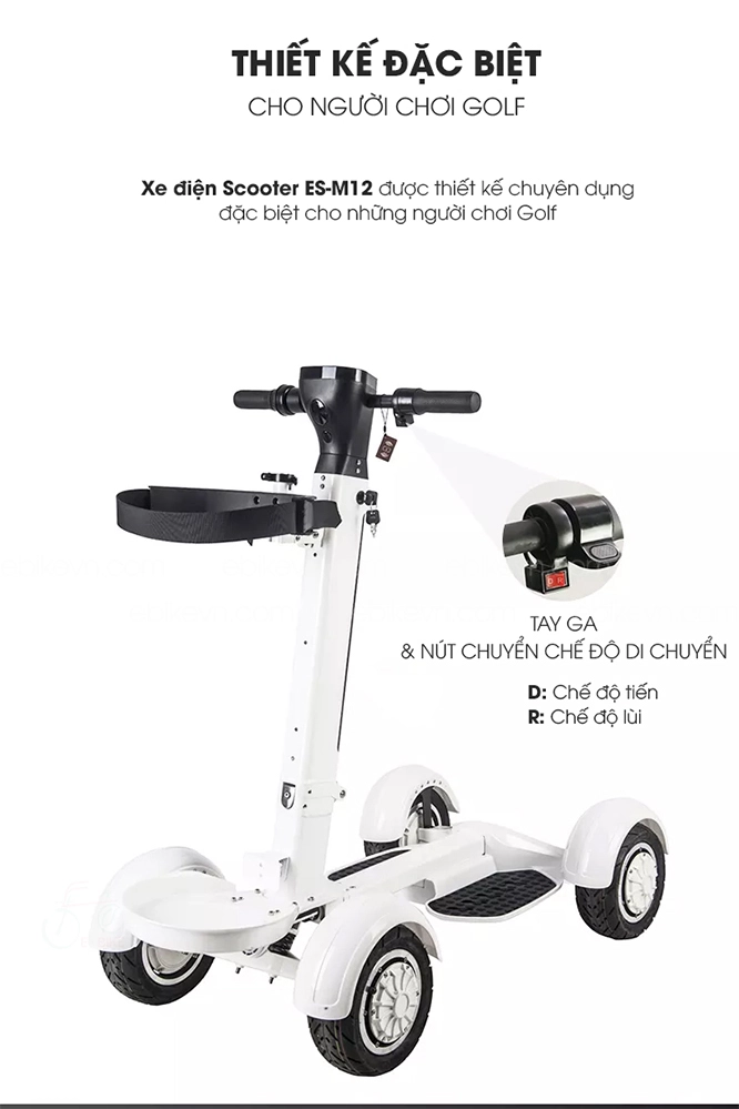Xe điện Scooter ES-M12 có 2 chế độ di chuyển