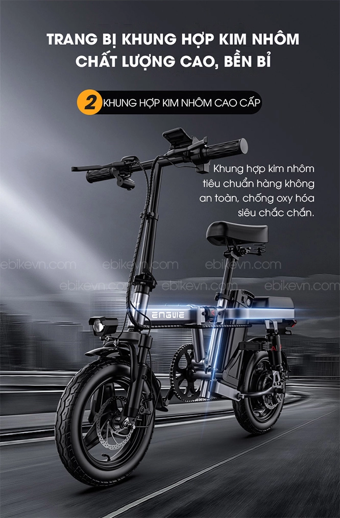 ENGWE T14 được trang bị bộ khung hợp kim nhôm