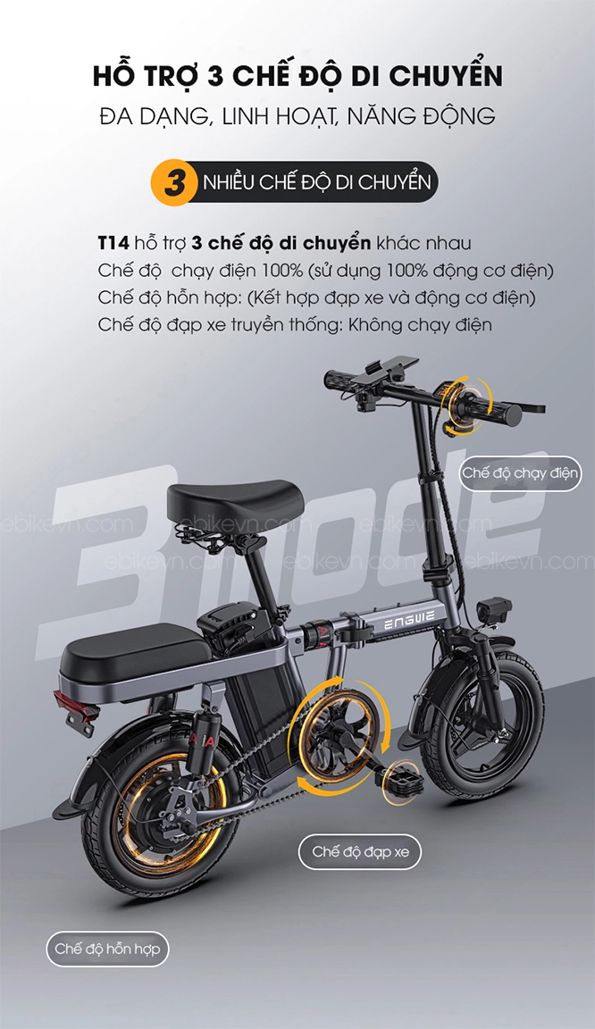 Hỗ trợ 3 chế độ di chuyển linh hoạt