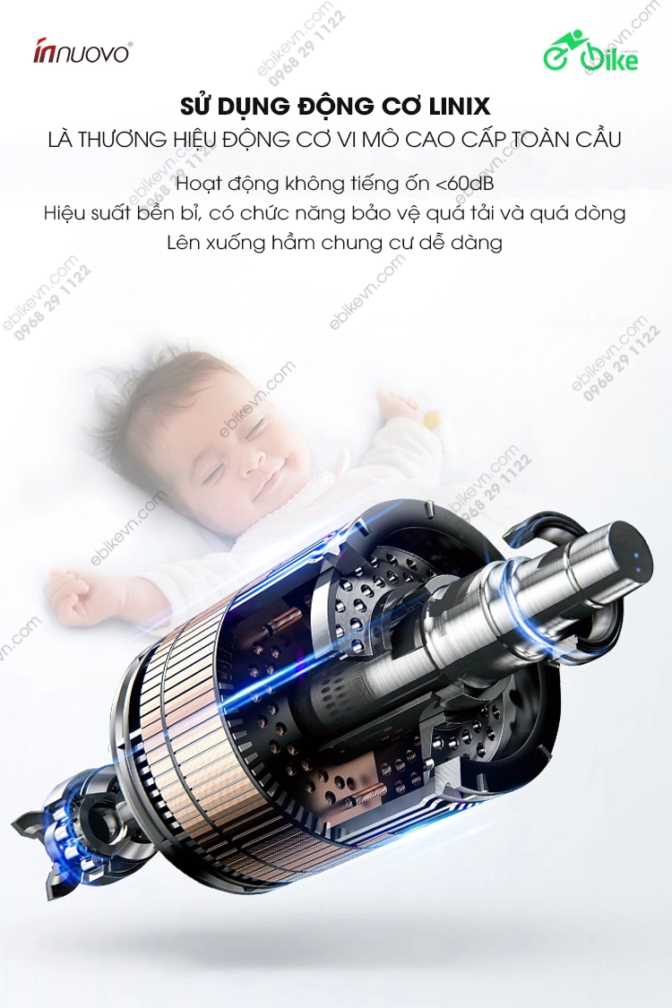 dong co Xe lan dien N5519 sieu nhe xe dien cho nguoi gia INNUOVO
