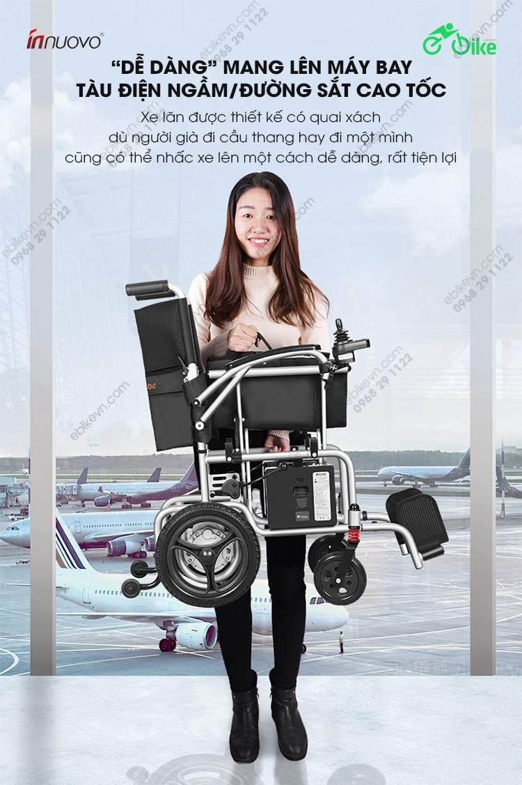 gon gang Xe lan dien N5519 sieu nhe xe dien cho nguoi gia INNUOVO