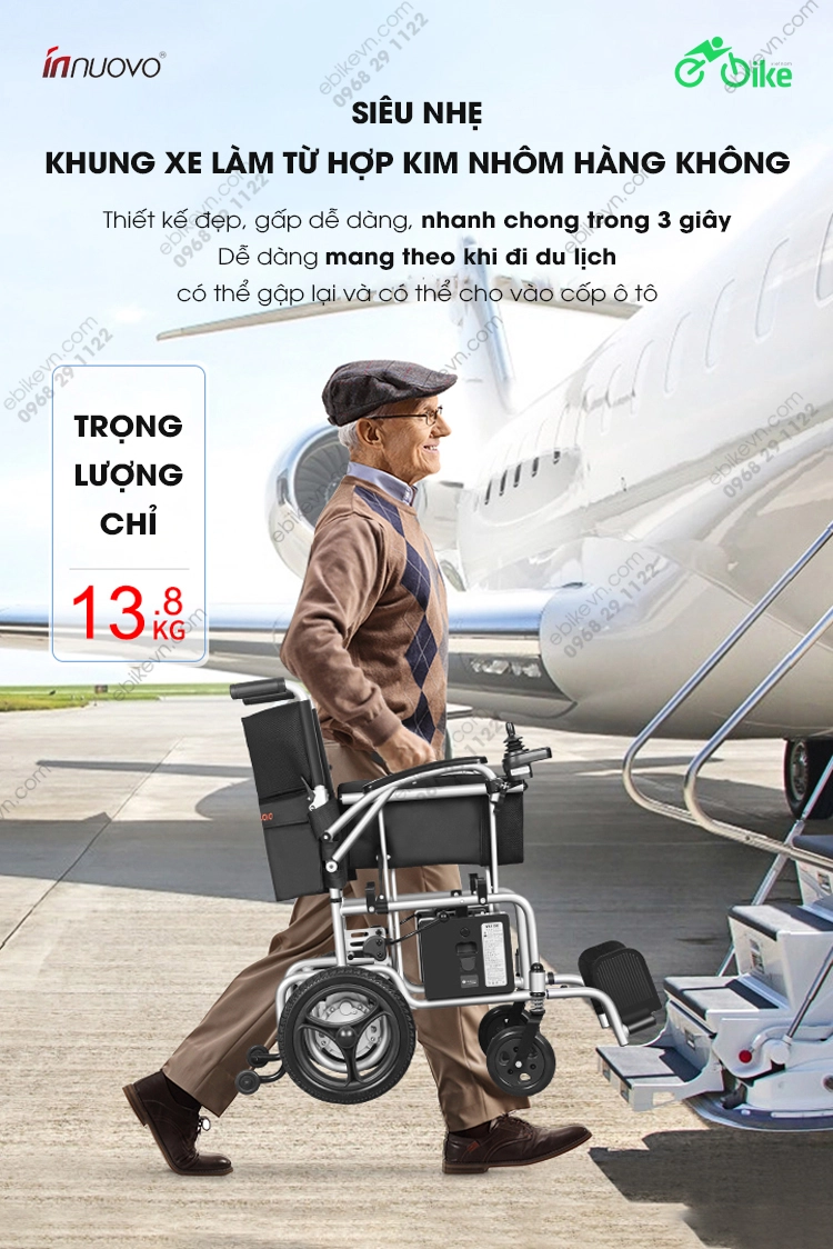 trong luong sieu nhe Xe lan dien N5519 xe dien cho nguoi gia INNUOVO