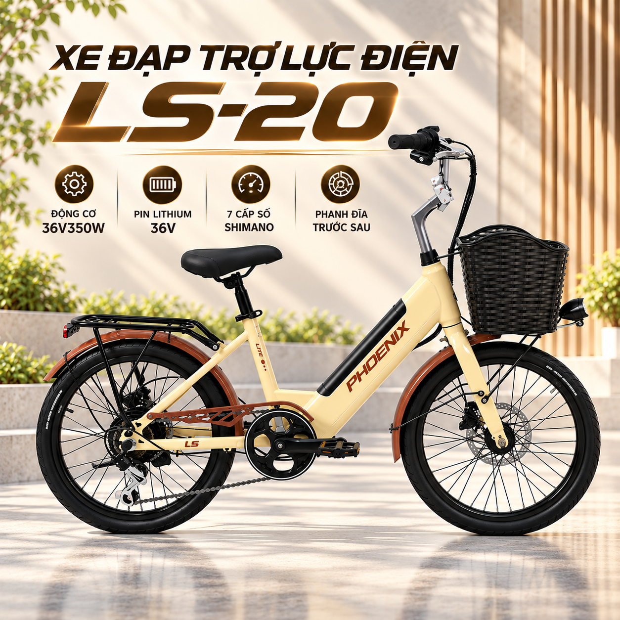 Xe Đạp Trợ Lực Điện Phoenix LS20 20 Xe Đạp Trợ Lực Điện Ls-20