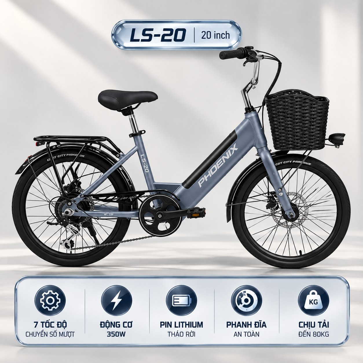 Xe Đạp Trợ Lực Điện Phoenix LS20 34 Xe đạp điện Ls-20 Hiện đại