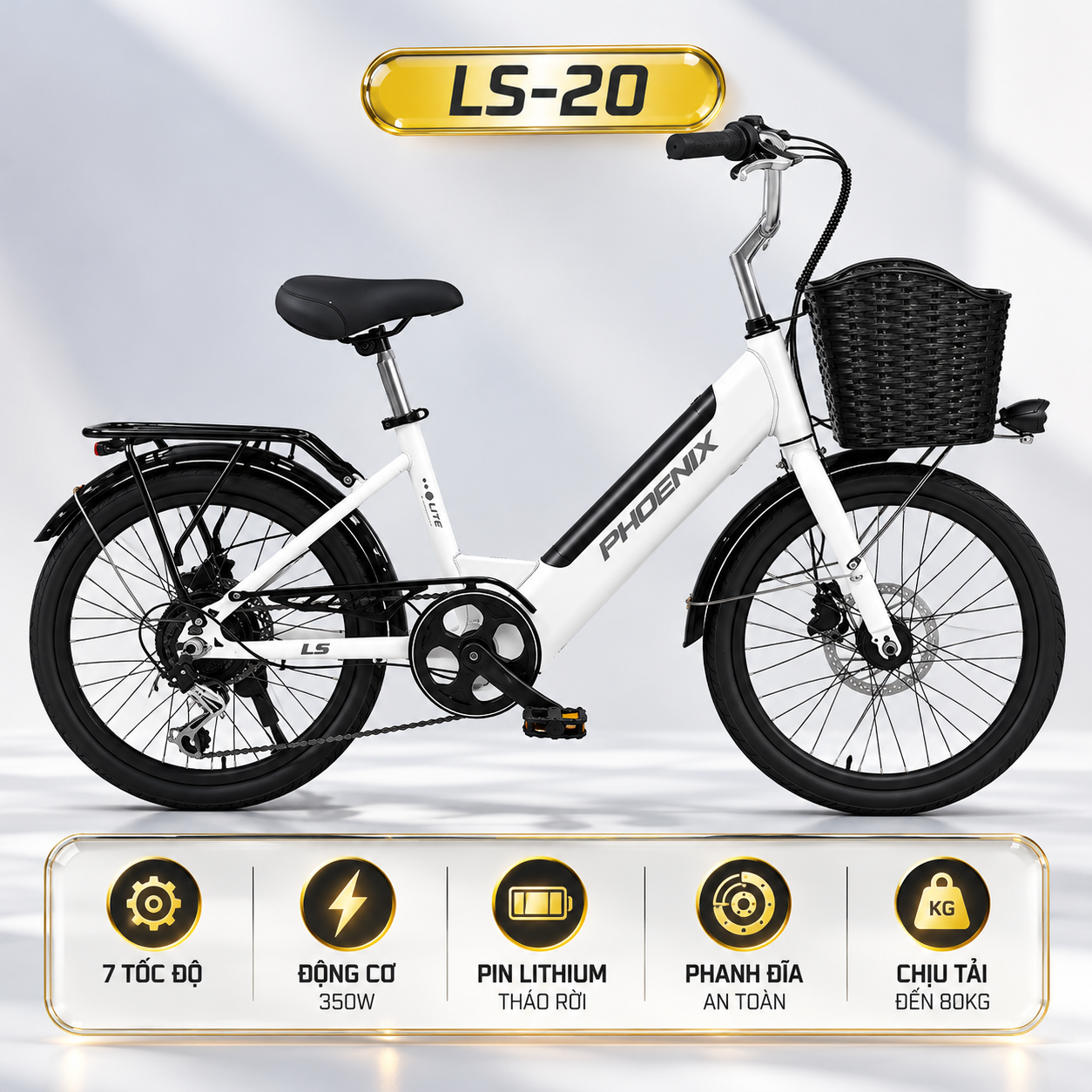 Xe Đạp Trợ Lực Điện Phoenix LS20 33 Xe đạp điện Phoenix Ls-20 Hiện đại