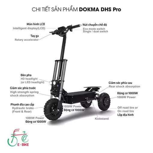 Xe Scooter Điện Dokma Dhs Pro Cao Cấp