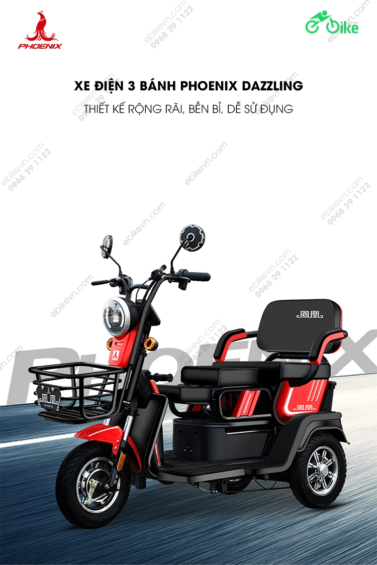 gioi thieu Xe dien 3 banh Phoenix Dazzling ebikevn.com PHOENIX