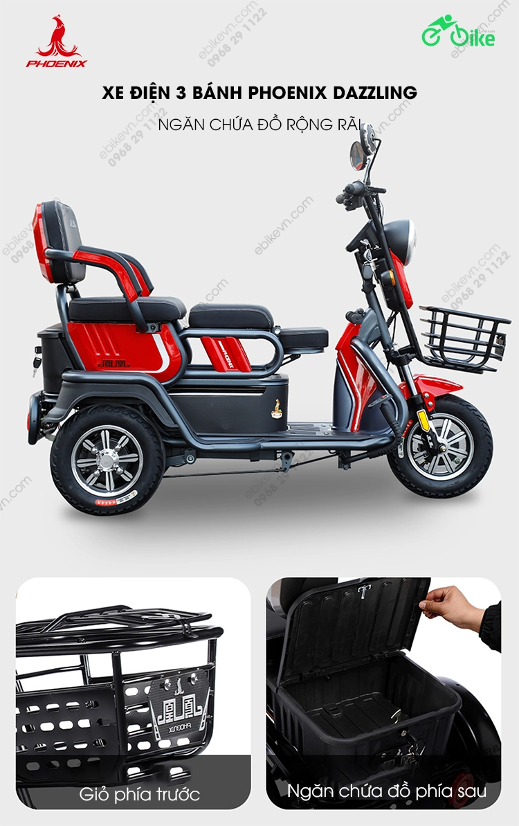 hop dung do Xe dien 3 banh Phoenix Dazzling ebikevn.com PHOENIX