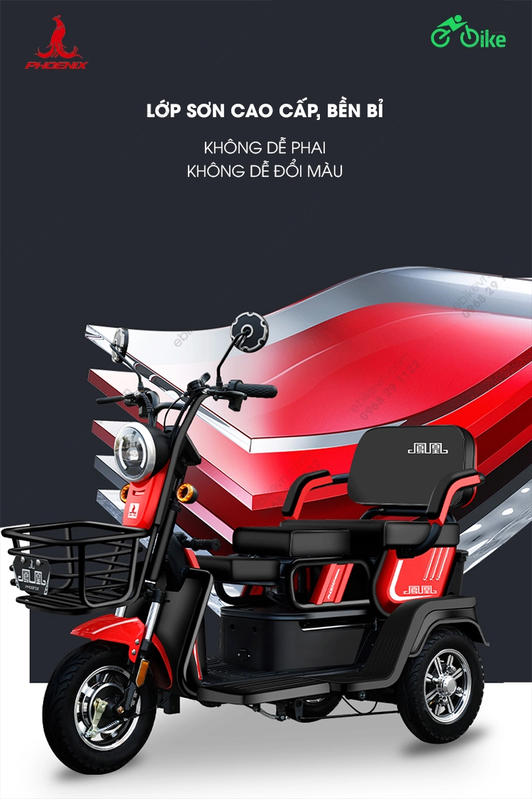 lop son Xe dien 3 banh Phoenix Dazzling ebikevn.com PHOENIX