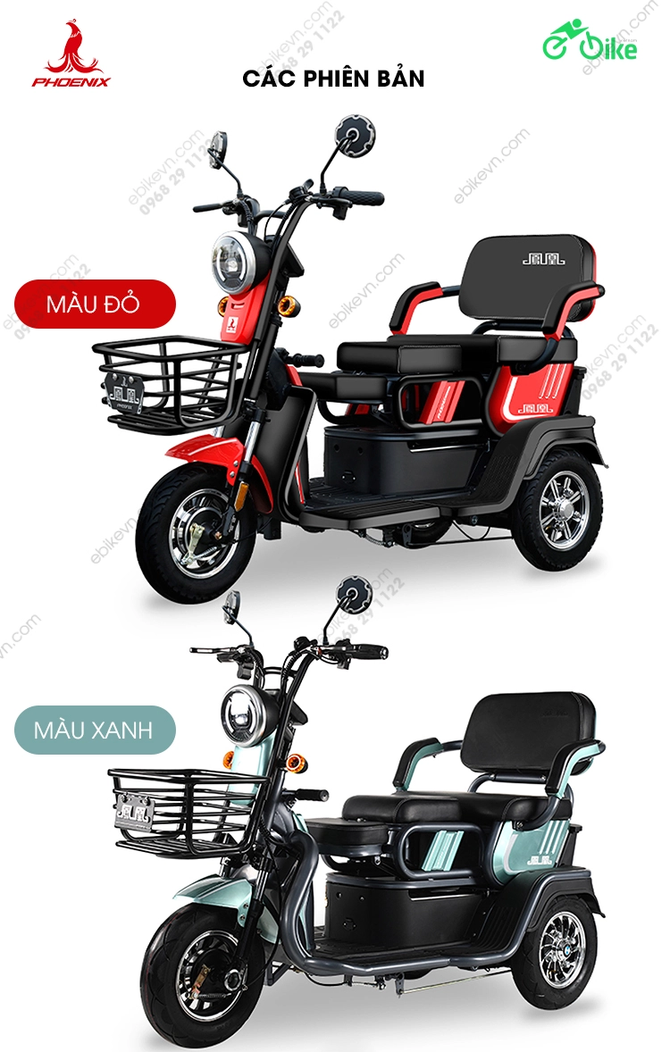 mau xe Xe dien 3 banh Phoenix Dazzling ebikevn.com PHOENIX
