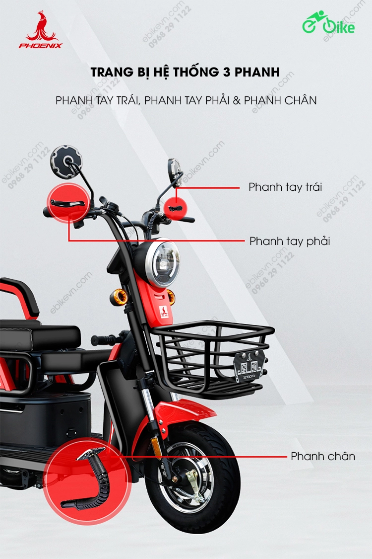 thiet ke Xe dien 3 banh Phoenix Dazzling ebikevn.com PHOENIX
