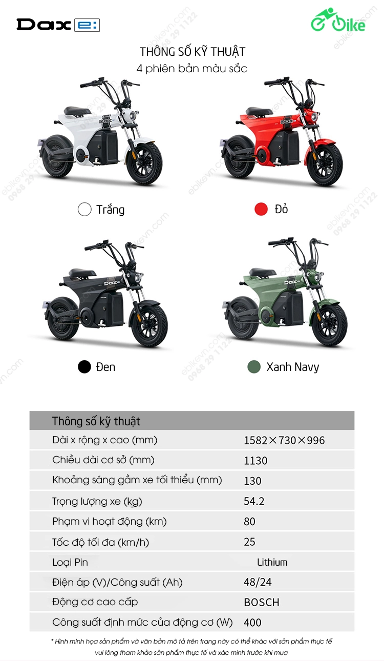 thong so Xe dien Honda Dax e ebikevn HONDA
