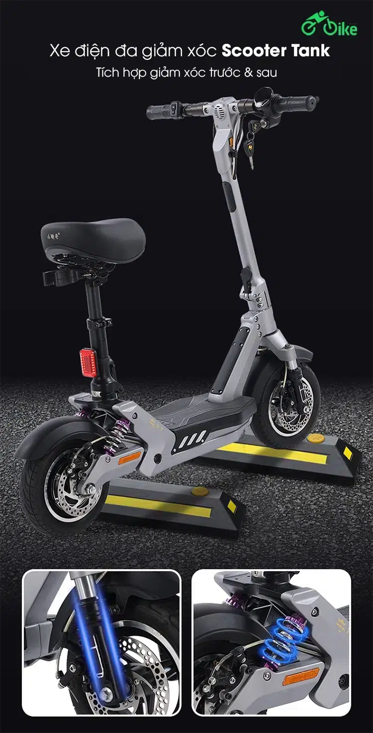 Xe Điện Đa Giảm Xóc Scooter Tank (Hàng Nội Địa Trung) Ebikevn (1)