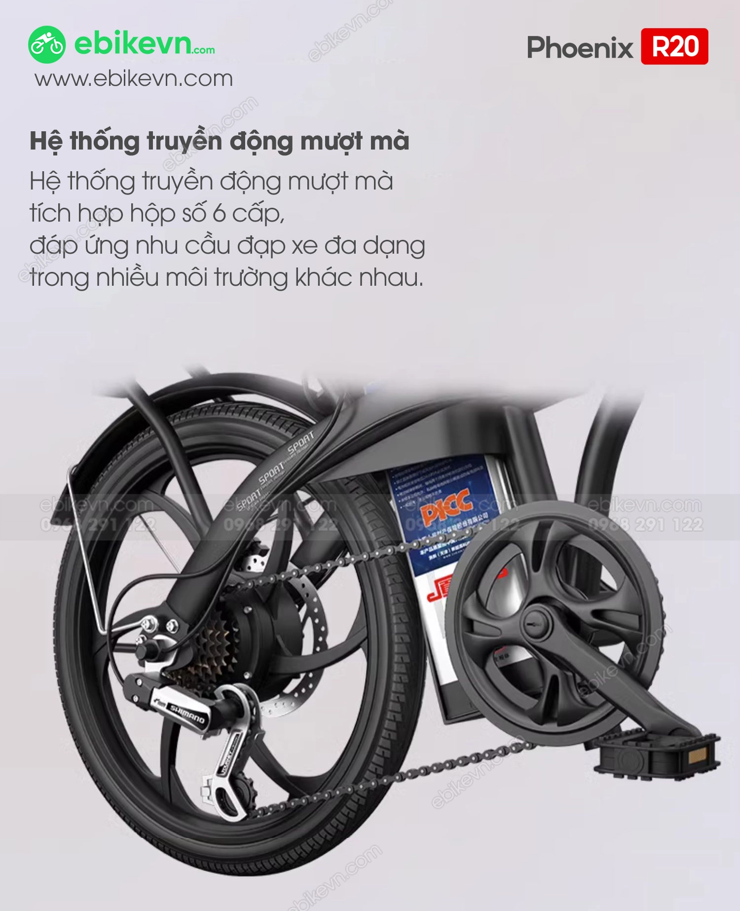 Ebikevietnam - Xe Dap Dien Phoenix R20 - Banh 20inch (8)