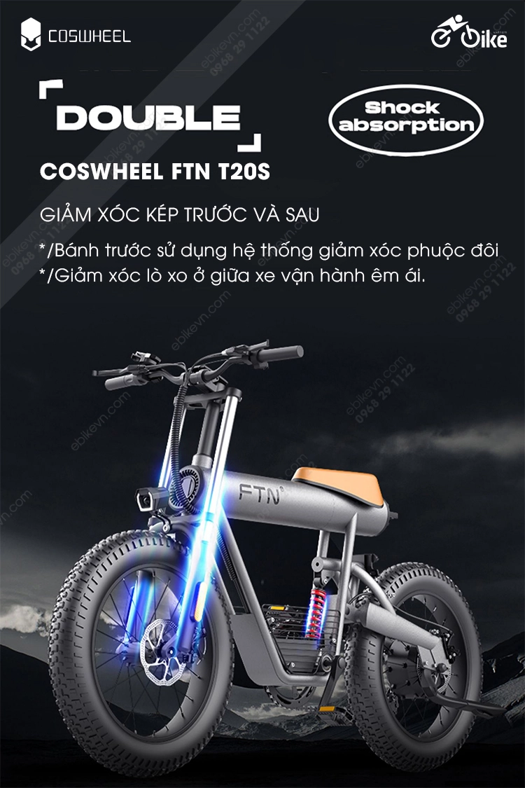 Giam Xoc Xe Dap Dien Coswheel Ftn T20S Coswheel Ftn